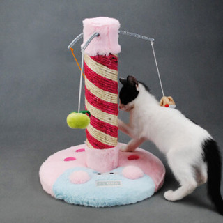 田田猫粉色卡通瓢虫抓柱磨爪猫抓柱小老鼠猫抓板猫爬架猫玩具
