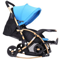 宝宝好 婴儿推车可坐可躺双向折叠婴儿车夏季冬季通用 可做摇椅 C3蓝色