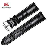 SHANGHAI 上海 手表 20MM针扣皮表带 黑色 适配上海3013和其他同宽度手表
