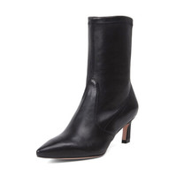 STUART WEITZMAN 斯图尔特·韦茨曼 SW 女士黑色羊皮高跟短靴 RAPTURE 55 BLACK DRESS NAPPA 35.5