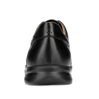 莱尔斯丹 时尚休闲运动圆头系带平底男款板鞋LS AMM88202 黑色 40