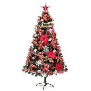 凯艺玩具圣诞树套装豪华加密款圣诞装饰品挂饰圣诞彩灯圣诞礼物-1.8m红色款