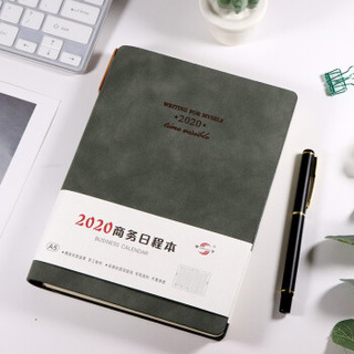 申士 SHEN SHI 2020年日程本计划本 A5/25K 352页 工作效率手册商务记事本日历本笔记本子J02020-D25暗绿色
