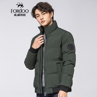 虎都（FORDOO）棉服男 2019新款男装棉袄加厚保暖冬季男士棉衣外套 59781012 墨绿 6XL