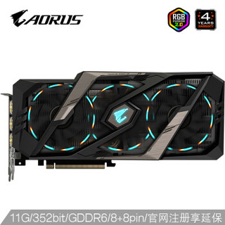 技嘉(GIGABYTE)AORUS GeForce RTX 2080Ti XTREME 大雕 1770 14140 352bit GDDR6 11G 电竞游戏显卡