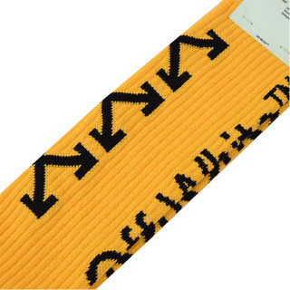 OFF WHITE 19秋冬新品 男士黄色logo印花棉质运动长袜 OMRA001F191200316010