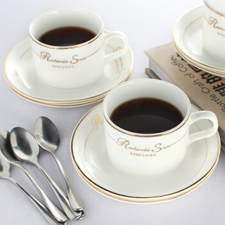 Mongdio 咖啡杯套装 欧式小奢华陶瓷杯碟4杯4碟4勺1杯架