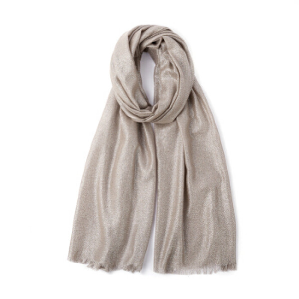 围巾女秋冬纯色女学生披肩百搭空调房保暖两用大披肩围脖女 香槟色