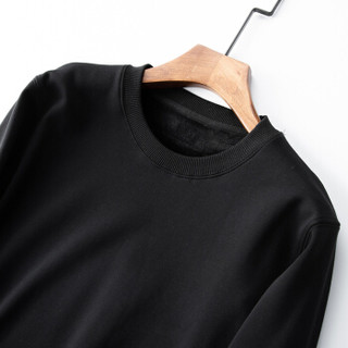 南极人（Nanjiren）长袖T恤男2019冬季新款加绒加厚时尚卫衣纯色简约打底衫  NJRGT13R 黑色 2XL码