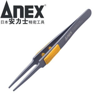安力士牌(ANEX)进口精密不锈钢圆头镊子No.226无尘 元器件夹持 橡胶手柄式(无尘)圆尖型120mm