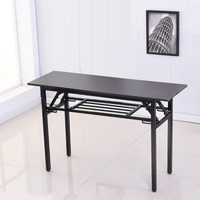 佐盛折叠桌子长条桌培训桌简易桌课桌电脑桌学习桌子双层黑胡桃 120*50*75