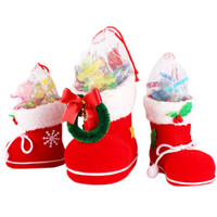 爸爸妈妈（babamama）圣诞糖果靴 圣诞装饰品圣诞树挂件糖果靴子大中小三个装 B9018