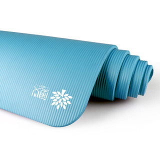 奥义瑜伽垫 加厚15mm舒适防硌健身垫 高密度防滑加长男女运动垫子 湖蓝（含绑带网包）