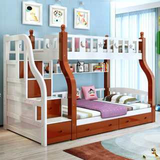 精冠 上下床子母床双层成人松木简约高低床儿童床双人实木床