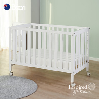 BOORI 哈伦婴儿床 实木宝宝床澳洲进口拼接床多功能儿童床 薏米白色+原装床垫