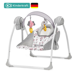 KinderKraft 德国 哄娃神器 婴儿摇摇椅婴儿床 宝宝安抚多功能电动摇篮 FLO 粉色