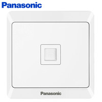 Panasonic 松下 开关插座 电话插座面板 1孔有线电话墙壁弱电面板 雅悦白色 WMWA401-N