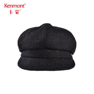 卡蒙 （Kenmont） km-5019 帽子女冬鸭舌帽休闲百搭八角帽后托堆堆帽毛呢英伦贝雷帽 藏青色 可调节(57.5cm)
