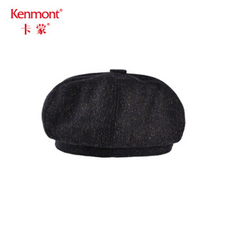 卡蒙 （Kenmont） km-5019 帽子女冬鸭舌帽休闲百搭八角帽后托堆堆帽毛呢英伦贝雷帽 藏青色 可调节(57.5cm)