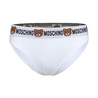 MOSCHINO UNDERWEAR 莫斯奇诺 19秋冬新品 女士白色小熊图案棉质三角内裤 Z A4715 9003 0001 5码