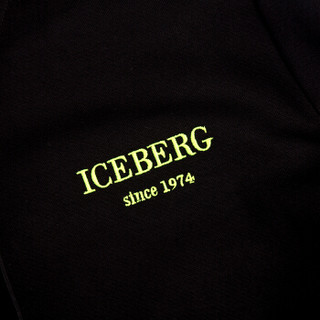 ICEBERG冰山 19秋冬新款 男士黑色棉质印花拉链连帽卫衣19II1P0 E200 6311 9000 XL码