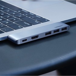 绿联 Type-C扩展坞HDMI转接头适用苹果MacBook Pro电脑转换器Air分线器配件转接器 USB-C雷电3拓展坞 深空灰
