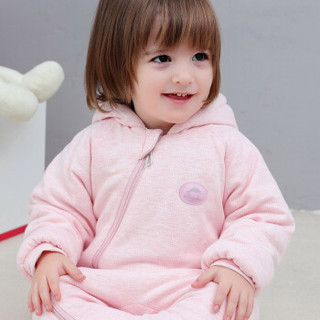 贝吻 婴儿连体衣爬服冬双面可穿棉服加厚款宝宝外出服B5012 粉色80/48码