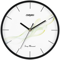 康巴丝（Compas）挂钟 现代时尚创意办公室时钟 12英寸客厅钟表挂墙卧室静音石英钟2941 艺术线条