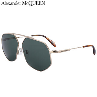 亚历山大·麦昆(Alexander(McQ)UEEN)太阳镜男 墨镜 绿色镜片金色镜框AM0229SA 004 65mm