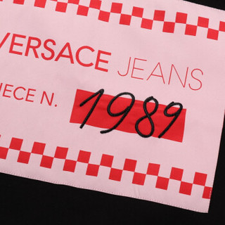 VERSACE JEANS 范思哲 奢侈品 男士黑色棉质LOGO图案短袖T恤 B3GTB76A 36610 899 XL码