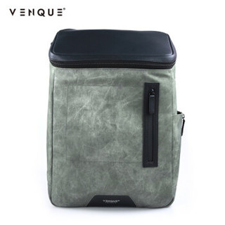 范克（VENQUE）双肩包 背包男士休闲商务15英寸笔记本电脑包大容量学生书包简约时尚旅行包包 深灰