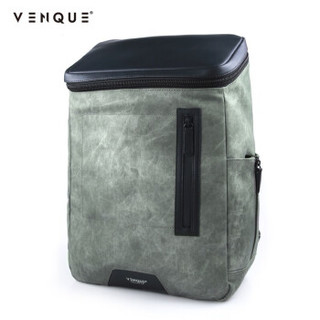 范克（VENQUE）双肩包 背包男士休闲商务15英寸笔记本电脑包大容量学生书包简约时尚旅行包包 深灰