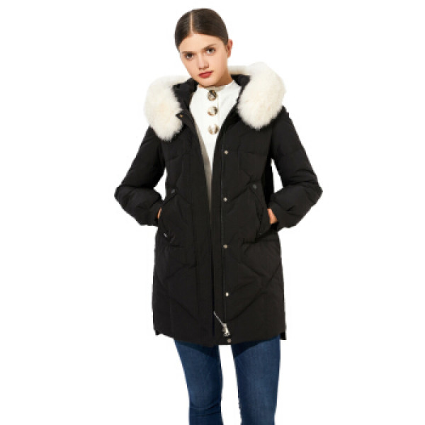 【yalu/雅鹿19550女士羽绒服】雅鹿(yaloo)过膝中长款加厚羽绒服19550