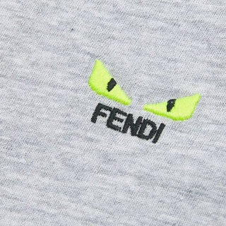 FENDI KIDS 芬迪 奢侈品童装 19秋冬新款 男童灰色棉质短袖T恤 JMI280 7AJ F0HA2 4A/4岁/110cm