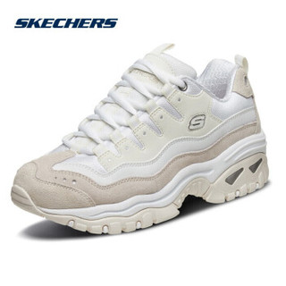 斯凯奇（Skechers）女款厚底增高时尚熊猫复古老爹休闲鞋 13414 白色/自然色 36