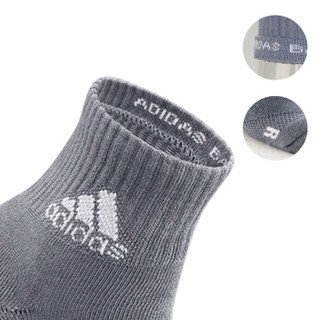 阿迪达斯（adidas)袜子运动袜跑步健身高尔夫羽毛球袜毛巾底休闲棉袜男女袜灰色单双装S码35-38 A402