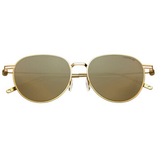 MontBlanc 万宝龙 男女款 金色镜框金黄色镜面镜片眼镜太阳镜 MB 0002SA 003 54MM