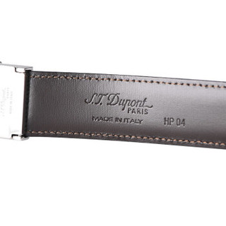 S.T.Dupont法国都彭 商务男士腰带镀钯金30毫米矩形黑棕色针扣皮带 9530120