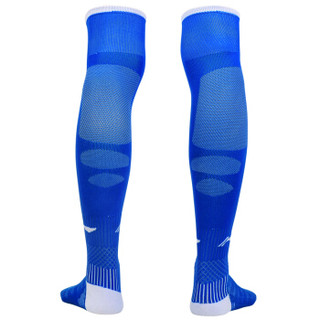 李宁 LI-NING 长筒足球袜 男女儿童比赛防滑运动袜 成人过膝足球袜子 AWLL099-3 蓝 S码