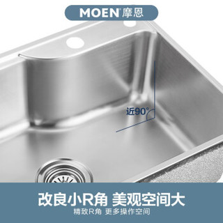 摩恩（MOEN） 304不锈钢水槽单槽套装厨房洗菜盆洗碗池洗菜池28003 精铜龙头+水槽（63*43cm）