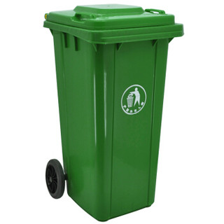 兰诗（LAUTEE） 户外大号垃圾桶 物业酒店环卫分类带轮垃圾桶 带盖商用家用果皮箱 军绿120L
