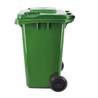 兰诗（LAUTEE） 户外大号垃圾桶 物业酒店环卫分类带轮垃圾桶 带盖商用家用果皮箱 军绿120L