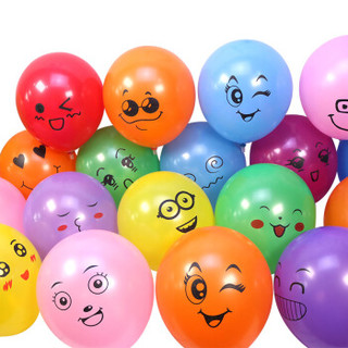 盛世泰堡 气球 生日派对年会聚会开业场景装饰结婚庆婚房布置*50赠雨丝气筒 卡通笑脸款