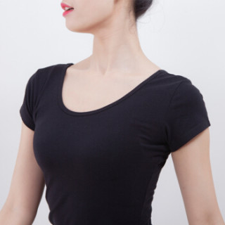 情妮娇qingnijiao 03舞蹈服成人女套装体操芭蕾舞服修身形体黑色瑜伽练功服上衣短袖m码 报价价格评测怎么样 什么值得买