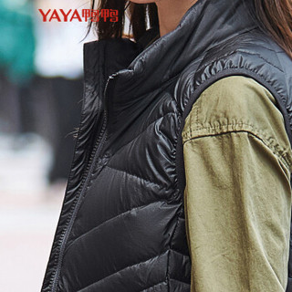 鸭鸭（YAYA）冬款女装时尚轻薄背心羽绒服女无袖薄款保暖 D-57026 黑色 165