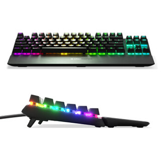 Steelseries 赛睿 Apex 7 TKL 84键 有线机械键盘 黑色 赛睿QX2红轴 RGB