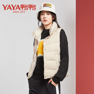 鸭鸭（YAYA）羽绒马甲女短款立领时尚韩版羽绒马甲女装 D-531708 大红 155