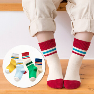 馨颂儿童袜子五双装春秋季中大男童潮流棉袜套装 S(2-5岁)