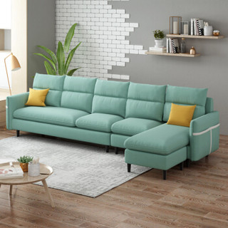 A家家具 沙发 个性网红多样组合布艺沙发 北欧简约小沙发（三色可选 留言客服）双扶手五人位 DB1576