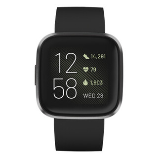 Fitbit Versa 2 智能运动手表 健身时尚游泳防水 蓝牙 自动锻炼识别 睡眠评分 来电短信微信提醒 黑色